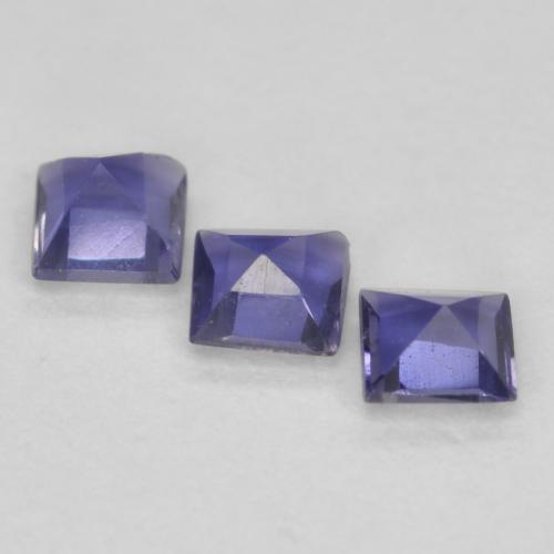 Pedras preciosas de iolita violeta natural de 0,23 ct, quadrado, VS
