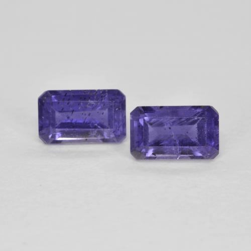 Pedras preciosas de iolita violeta natural de 0,62 ct, corte esmeralda, VS-SI