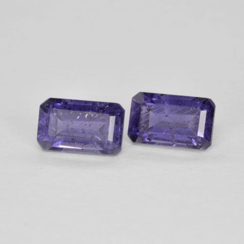 Pedras preciosas de iolita violeta natural de 0,62 ct, corte esmeralda, VS-SI