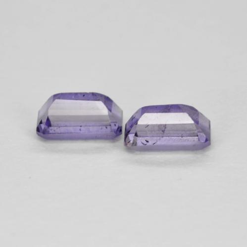 Pedras preciosas de iolita violeta natural de 0,62 ct, corte esmeralda, VS-SI