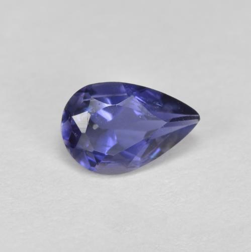 Iolita azul natural 0,37ct, formato de pêra, VS
