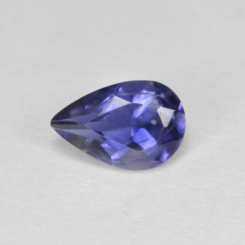 Iolita azul natural 0,37ct, formato de pêra, VS