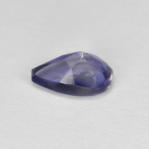 Iolita azul natural 0,37ct, formato de pêra, VS