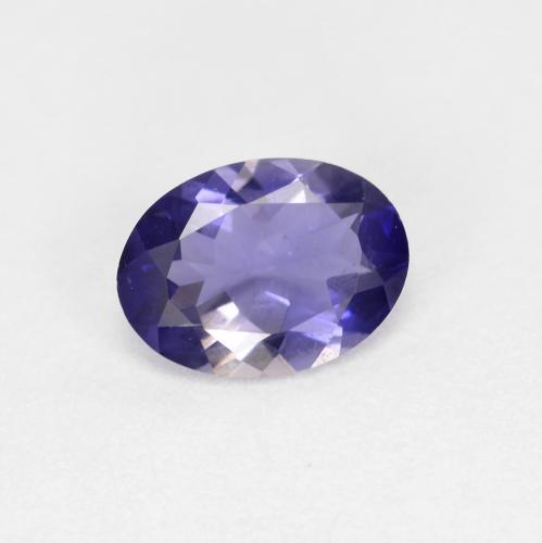 Iolita roxo profundo natural 0,55ct, corte oval, VS
