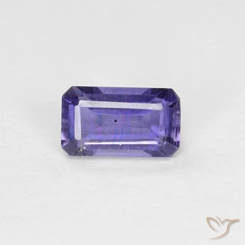 0.25ct Natural Roxo profundo Iolita, Corte Esmeralda, VS