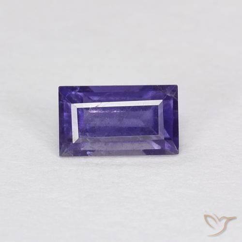 0.30ct Natural Roxo profundo Iolita, baguete, VS