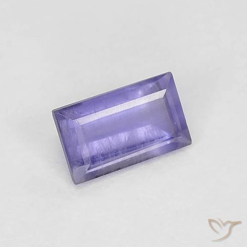 Iolita Violeta azulado Natural 0.28ct, baguete, VS