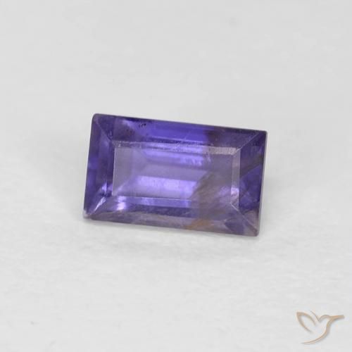 Iolita Violeta médio Natural 0.33ct, baguete, VS