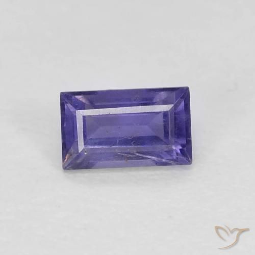 0.31ct Natural Roxo profundo Iolita, baguete, VS-SI