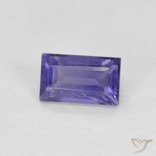 Iolita Roxo profundo Natural 0.31ct, baguete, VS-SI