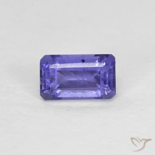 0.30ct Natural Roxo azulado escuro Iolita, Corte Esmeralda, VS