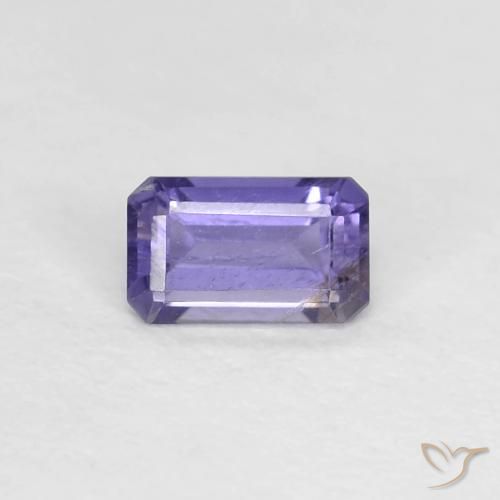 0.27ct Natural Roxo azulado escuro Iolita, Corte Esmeralda, VS