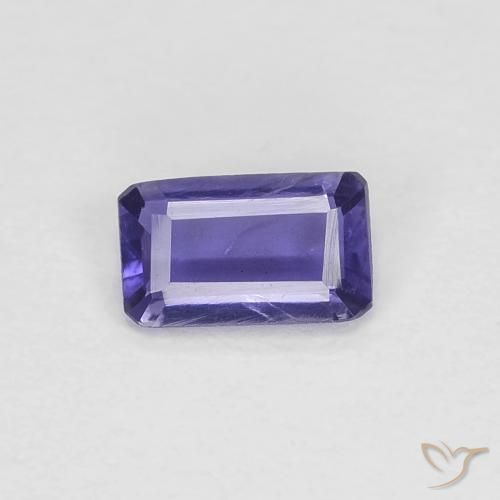 0.20ct Natural Roxo profundo Iolita, Corte Esmeralda, VVS-VS