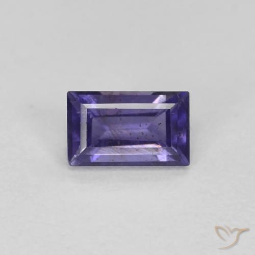 0.28ct Natural Roxo azulado escuro Iolita, baguete, VS-SI