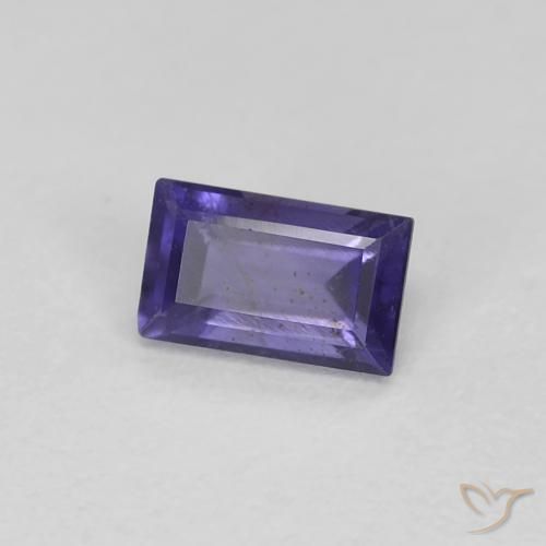 Iolita Roxo azulado escuro Natural 0.28ct, baguete, VS-SI