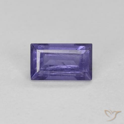 0.32ct Natural Roxo azulado escuro Iolita, baguete, VS-SI