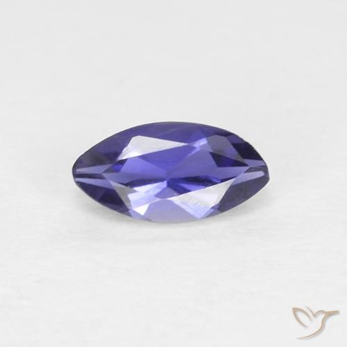 0.24ct Natural Roxo azulado escuro Iolita, Marquesa, VVS-VS