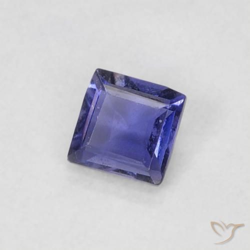 Iolita Roxo azulado escuro Natural 0.13ct, Quadrado, VS