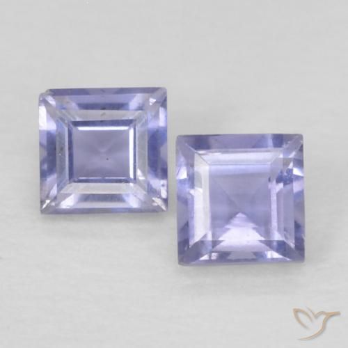 Pedras preciosas de Iolita Roxo azulado escuro natural de 0.19 ct, Quadrado, VS