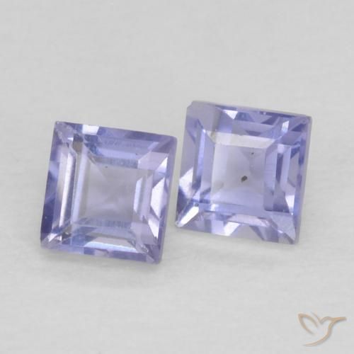 Pedras preciosas de Iolita Azul prateado natural de 0.20 ct, Quadrado, VS