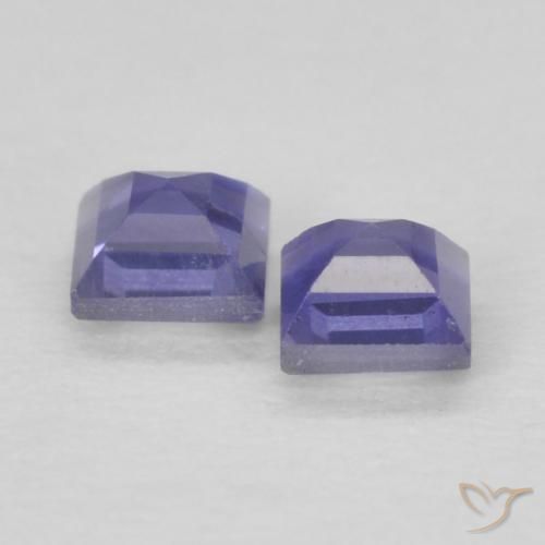Pedras preciosas de Iolita Roxo profundo natural de 0.19 ct, Quadrado, VS