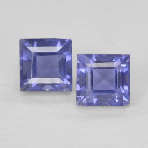 Iolite de corte quadrado de 0,23 quilates, 2,6 x 2,6 mm de Madagascar, Photo A