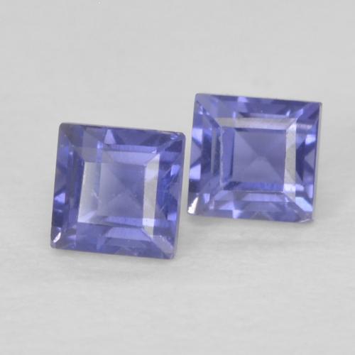 Pedras preciosas de Iolita Roxo azulado escuro natural de 0.23 ct, Quadrado, VS