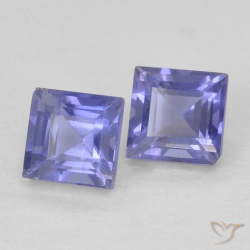 Pedras preciosas de Iolita Roxo profundo natural de 0.22 ct, Quadrado, VS