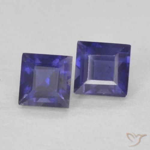 Pedras preciosas de Iolita Roxo profundo natural de 0.20 ct, Quadrado, VS