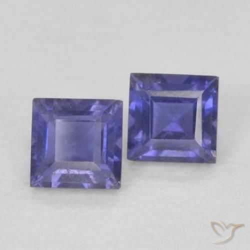 0.19ctw Natural Roxo azulado escuro Iolita, Quadrado, VS