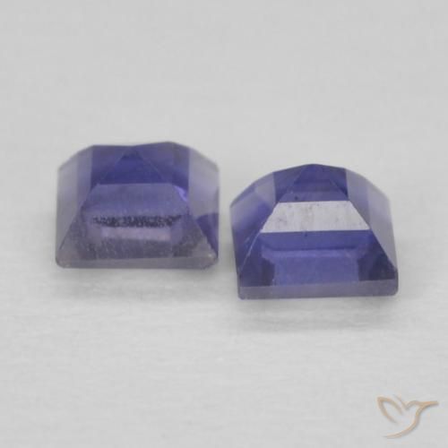 Pedras preciosas de Iolita Roxo azulado escuro natural de 0.19 ct, Quadrado, VS