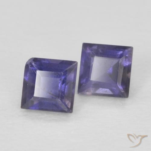 Pedras preciosas de Iolita Roxo profundo natural de 0.15 ct, Quadrado, VS