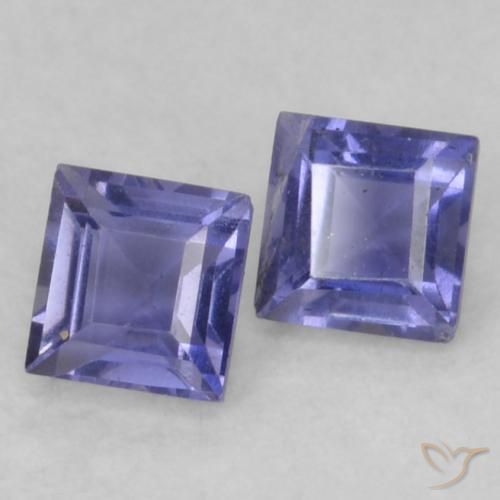 Pedras preciosas de Iolita Roxo azulado escuro natural de 0.22 ct, Quadrado, VS