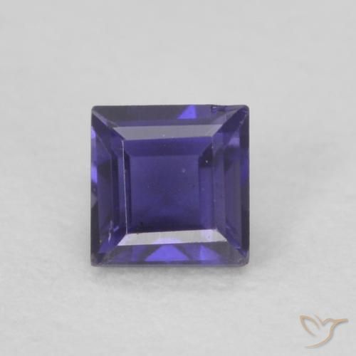 0.14ct Natural Roxo profundo Iolita, Quadrado, VVS