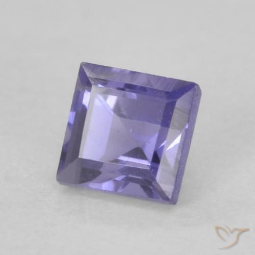 Iolita Roxo azulado escuro Natural 0.20ct, Quadrado, VVS