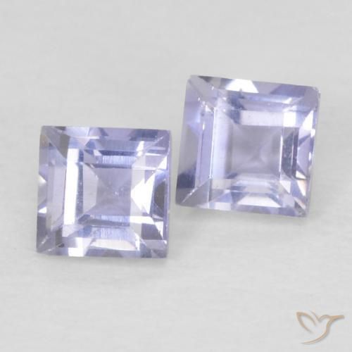 Pedras preciosas de Iolita céu azul claro natural de 0.22 ct, Quadrado, VS