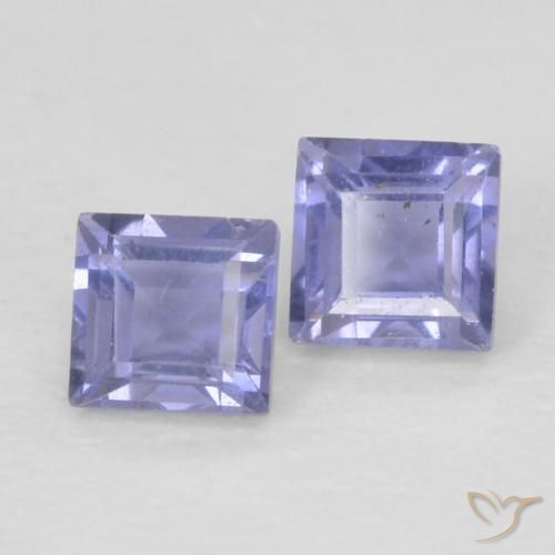 Pedras preciosas de Iolita Azul prateado natural de 0.20 ct, Quadrado, VS