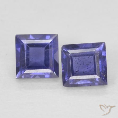 0.21ctw Natural Azul escuro Iolita, Quadrado, VS