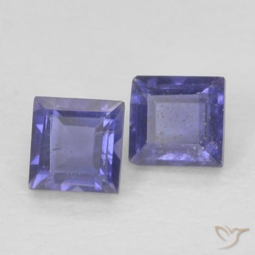 Pedras preciosas de Iolita Azul escuro natural de 0.21 ct, Quadrado, VS
