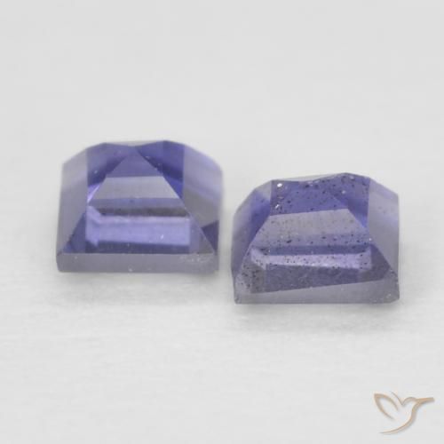 Pedras preciosas de Iolita Azul escuro natural de 0.21 ct, Quadrado, VS