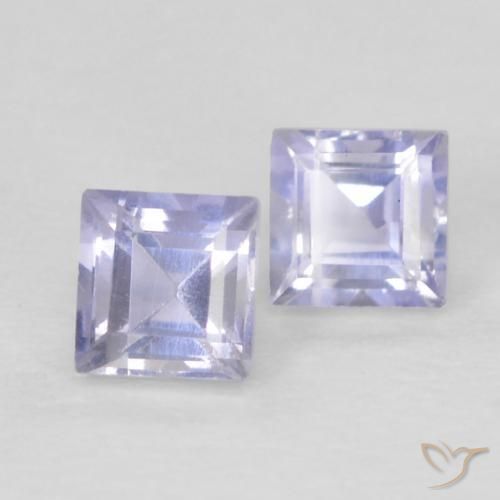 Pedras preciosas de Iolita Azul púrpura claro natural de 0.22 ct, Quadrado, VS