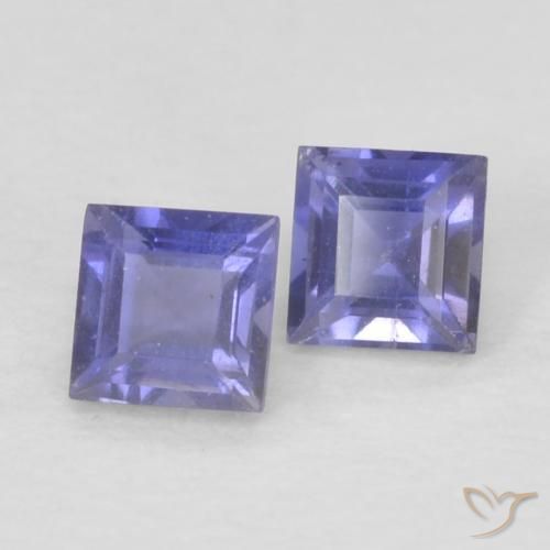 Pedras preciosas de Iolita Azul escuro natural de 0.18 ct, Quadrado, VS