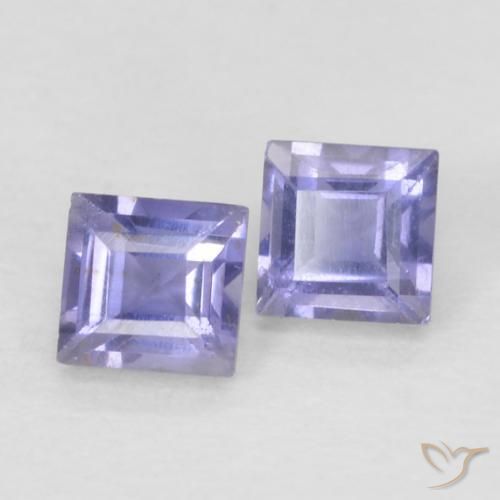 Pedras preciosas de Iolita Azul prateado natural de 0.19 ct, Quadrado, VS