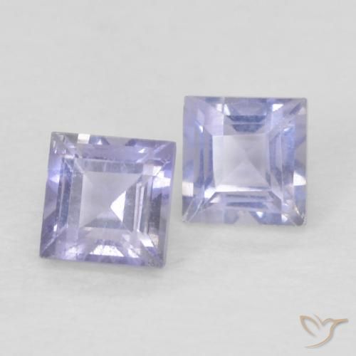 Pedras preciosas de Iolita Azul púrpura claro natural de 0.20 ct, Quadrado, VS