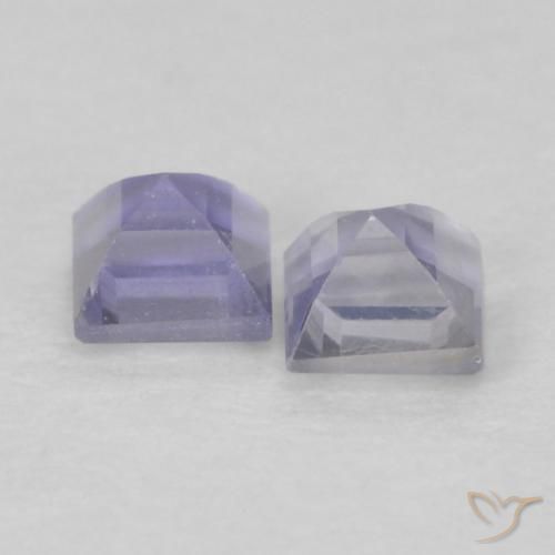 Pedras preciosas de Iolita Azul púrpura claro natural de 0.20 ct, Quadrado, VS