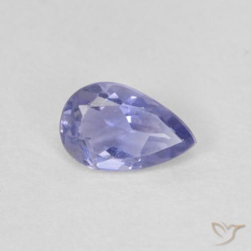 Iolita Medium Light-Violet Natural 0.17ct, Formato de pêra, VVS