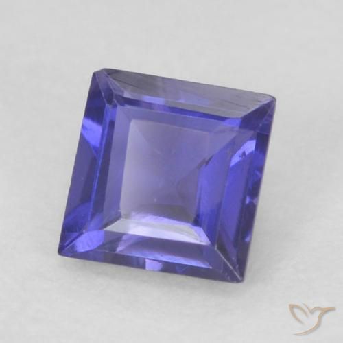 Iolita Roxo azulado escuro Natural 0.21ct, Quadrado, VVS