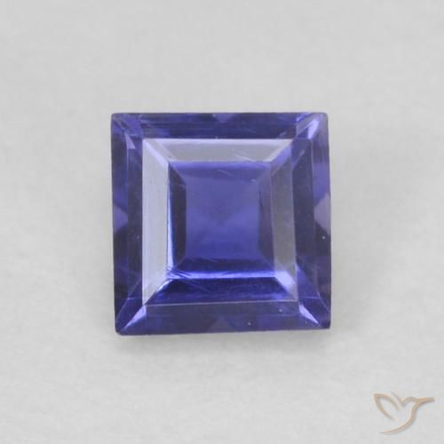0.12ct Natural Roxo azulado escuro Iolita, Quadrado, VVS