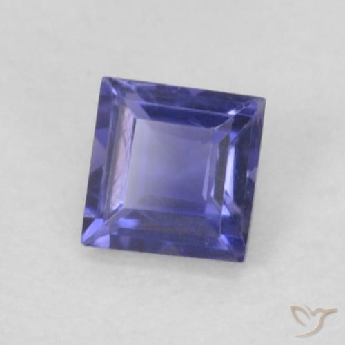Iolita Roxo azulado escuro Natural 0.12ct, Quadrado, VVS
