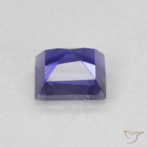 Iolita Roxo azulado escuro Natural 0.12ct, Quadrado, VVS